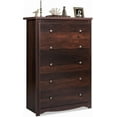 thumbnail image 1 of XgoodX Wood Dresser with 5 Drawers, Rustic Brown Wooden Storage Cabinet for Bedroom, Modern Organizer Drawers and Closet Dresser for Hallway, Closet, Measuring 15.75" W*31.50" D*45.35" H, 1 of 11