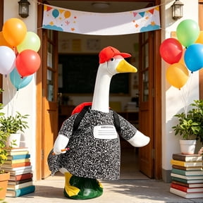 Xhegex 23 Inch Porch Goose Decor for Back to School - Themed Outfits for Outdoor Lawn Display, Perfect Addition to Garden and Patio Decor, Great Gift for Garden Enthusiasts