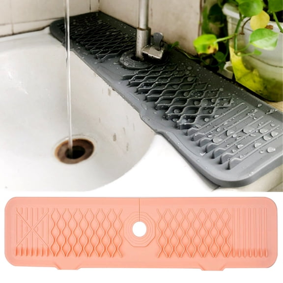 Xhegex 24 Inch Silicone Faucet Mat for Kitchen Sink, Draining Mat for Kitchen Sink, Commonly Used Sink Accessories In Bars, Kitchens, Bathrooms And Farmhouses