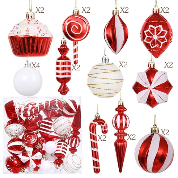 Xhegex 24-Piece Christmas Tree Ornaments Set - Eye-Catching Holiday Decorations for Festive Displays, Perfect for Home Decor and Seasonal Celebrations