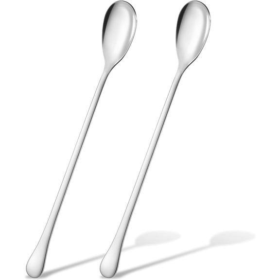 Xhegex 304 Stainless Steel Long Handle Spoon, Stirring, Seasoning, Baby Food Spoon, and Cute Coffee Spoon for Home Cooking and Dining