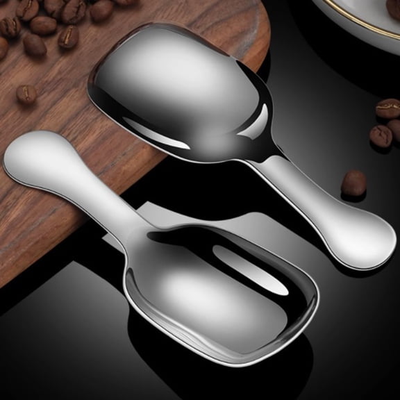 Xhegex 304 Stainless Steel Thickened Teaspoon, Short Handle Ice Cream Scooper, Coffee Powder Measuring Spoon for Kitchen Use