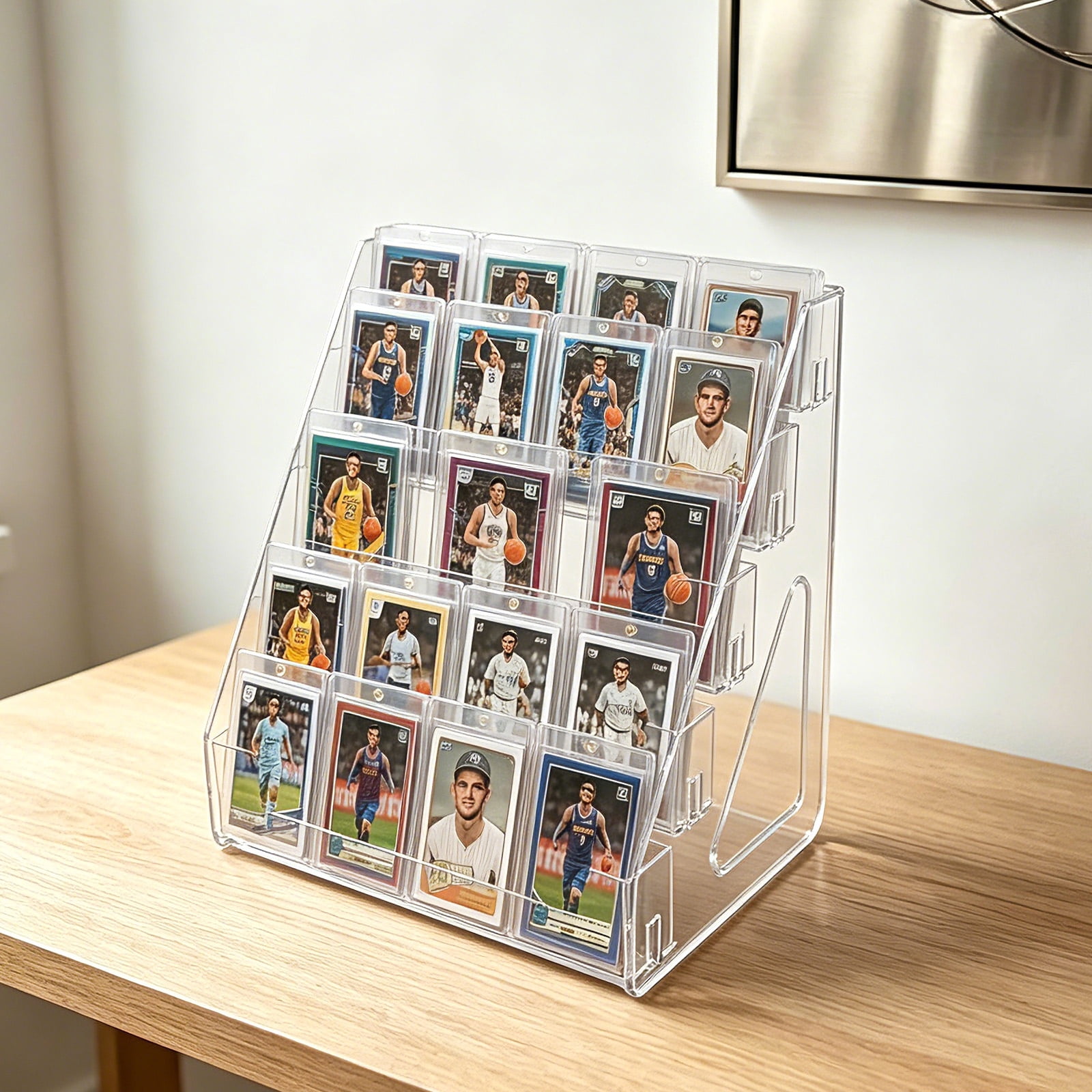Retail Card Rack Display Xhegex 5-Tier Acrylic Card Display Stand - Clear Trading Card Organizer ...