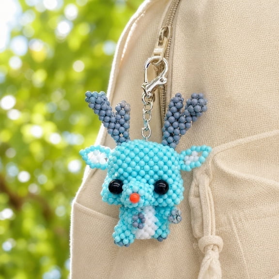Xhegex Adorable DIY Beaded Deer Big-Head Doll - Handcrafted Playful Decor for Gifting and Display