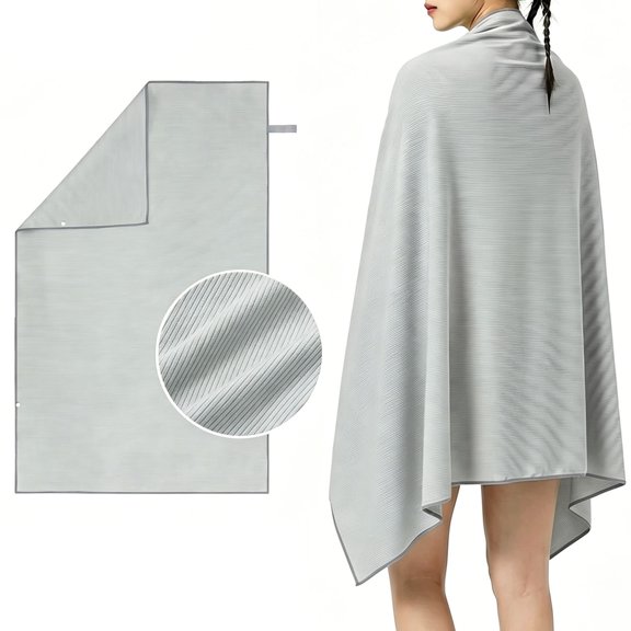 Xhegex Adult Bath Swim Wrap Towel - Soft Double-Sided Fleece, Portable with Snap Closure for Quick Changing After Swimming or Gym Sessions