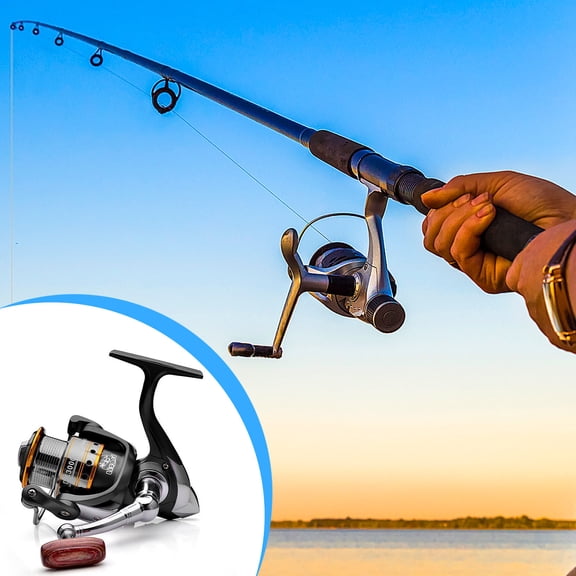 Xhegex All-Metal Spinning Fishing Reel for Ocean, Lake & Stream Fishing - High Performance, Sturdy Design with Wooden Grip for Ultimate Comfort