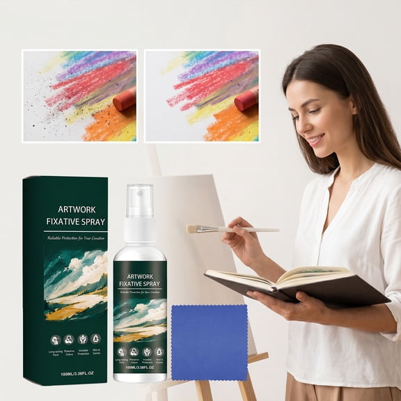 Xhegex Artwork Fixative Spray - Long-Lasting Clear Coating for Charcoal & Pencil Drawings - Invisible Non-Yellowing Protection for Artists