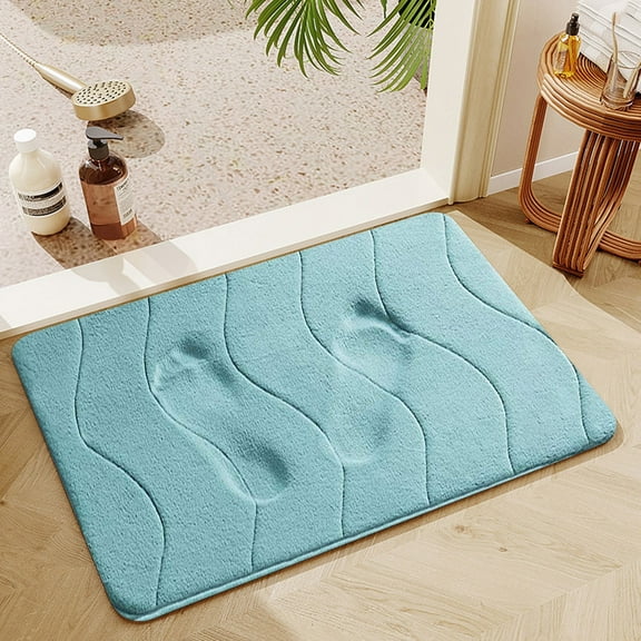 Xhegex Bathroom Rug, Soft Absorbent Bath Mat, Anti-slip, Machine Wash Bathmat, Shower Floor Carpet Rugs, Room Accessories, 24"x15.7 ",Navy