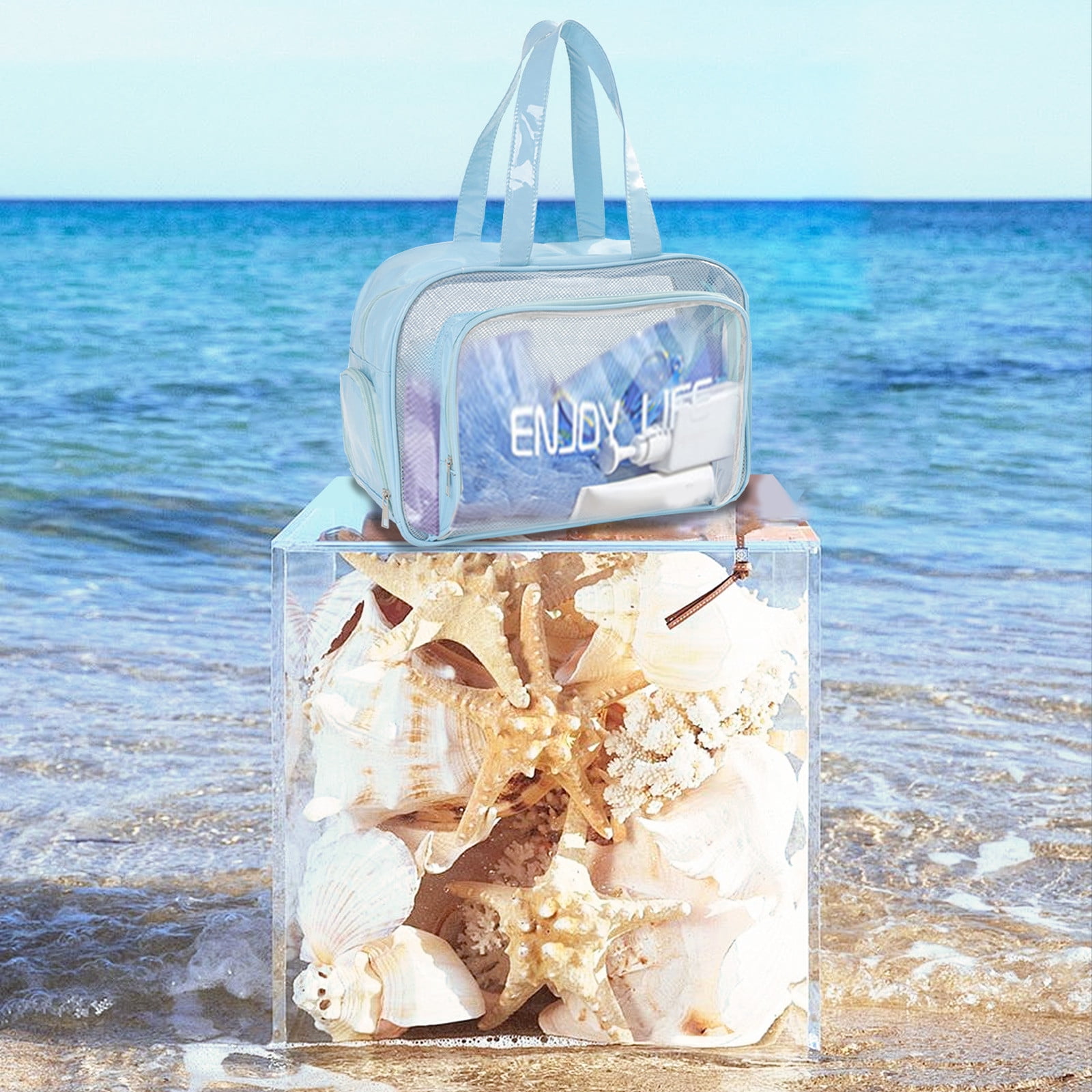 Xhegex Beach Bags Sandproof Dry And Wet Separation Swimming Bag Mesh