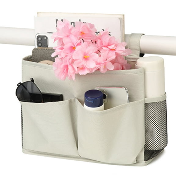 Xhegex Bedside Caddy, Bedside Storage Organizer for Bunk Bed Accessories, Dorm Storage for Bedside Shelf and Bunk Bed Shelf, Bed Caddy for Home, Dorm, Bunk (Gray, 1 Pack)