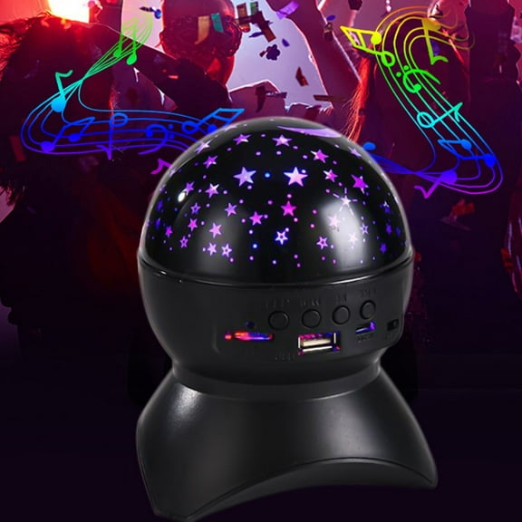 Xhegex Starlight Projector Bluetooth Speaker 7-Color Rotating Sky USB Memory Card LED Night Lights