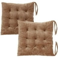 thumbnail image 1 of Xhegex Chair Cushions for Dining Chairs, Set of 2 Square Chair Pads Indoor Seat Cushions Pillows with Ties Thick Soft Seat Cushion for Kitchen Dining Office Chair (15.7", Khaki), 1 of 9