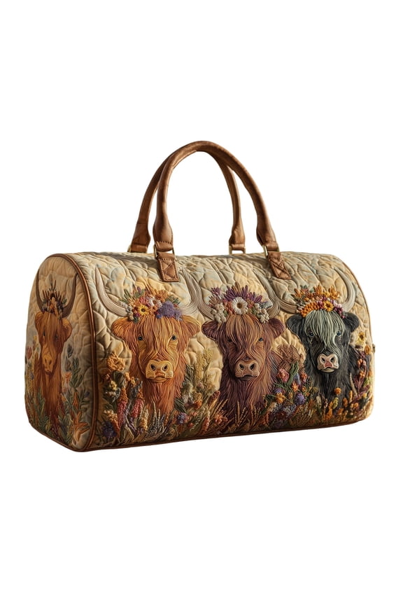 Cow Plaid Travel Bag – Stylish & Spacious Handbag for Gym, Weekend Getaways, and Everyday Use with Comfortable Carrying Options