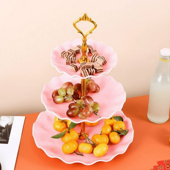 Bxaolu Cupcake Stand, 3 Tier Serving Tray Cupcake Dessert Candy Fruit Display Holder for Wedding, Christmas, Baby Shower Birthday Tea Party