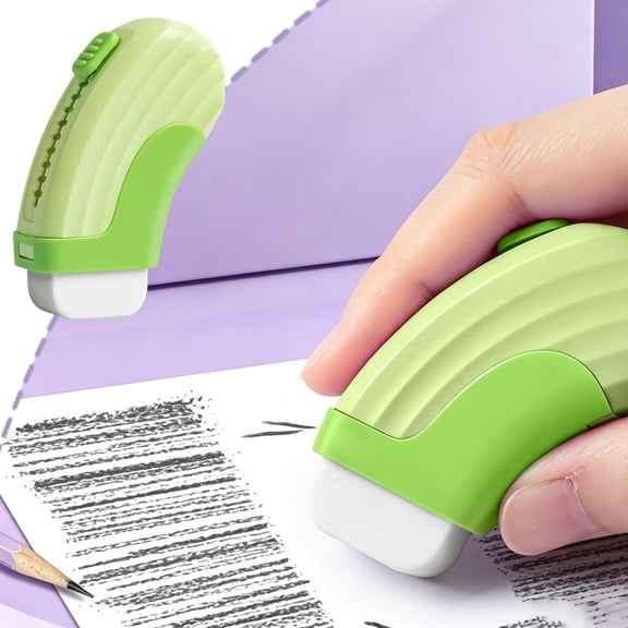 Xhegex Curved Retractable Eraser with Slide Lock for Precise Pencil Correction - Ideal for Students and Office Use