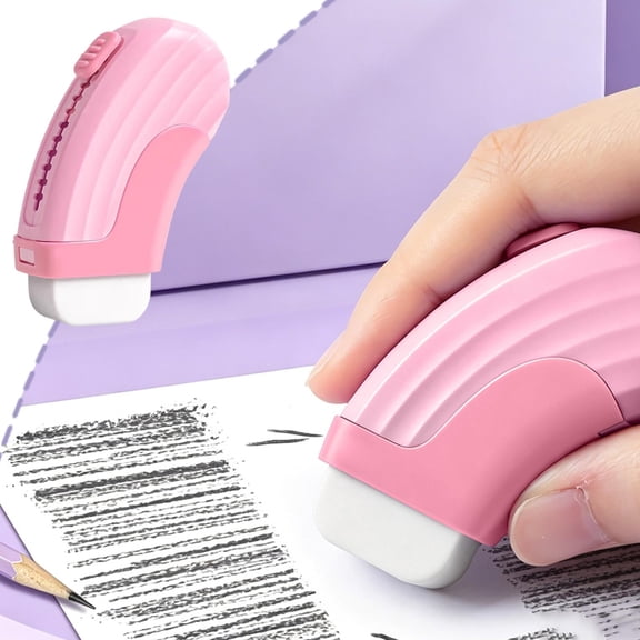 Xhegex Curved Retractable Eraser with Slide Lock for Precise Pencil Correction - Ideal for Students and Office Use