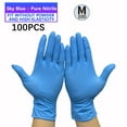 thumbnail image 1 of Xhegex Disposable Blue Nitrile Gloves - 100 Count - Kitchen Gloves - Powder Free, Latex Free Gloves for Cleaning, Salon, Painting, 1 of 11