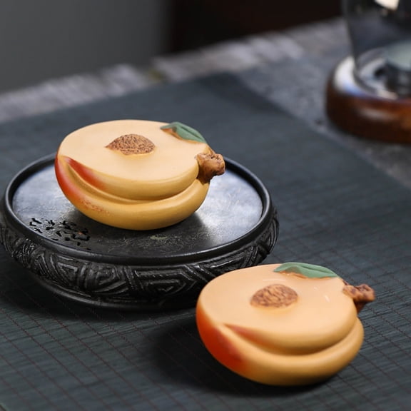 Xhegex Exquisite Purple Sand Peach Tea Pet Ornament - Perfect for Tea Ceremony, Feng Shui & Home Decor, Showcasing Chinese Tea Culture