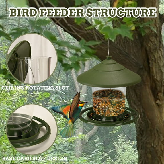 Xhegex Feeder Hanging Garden Bird Feeder for Outdoor Feeding - Easy Clean Design with Clear Panels for Birds’ Comfort