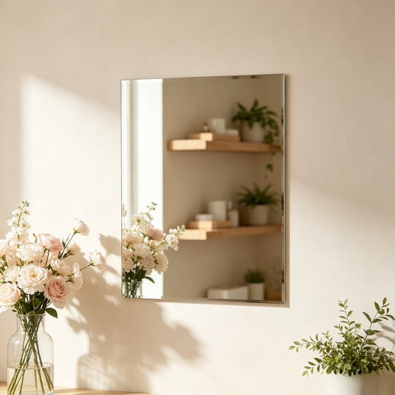 Xhegex Frameless Wall Mirror Tiles - Explosion Proof HD Reflection, Rounded Corners, Self-Adhesive for Bathroom, Bedroom, and Home Decor