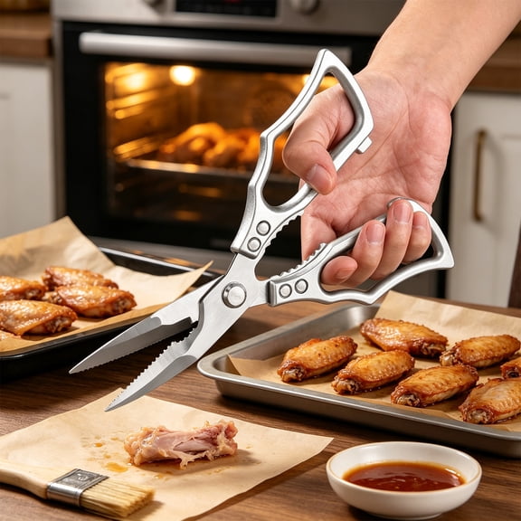 Xhegex Heavy Duty Kitchen Shears - Multi-Purpose Stainless Steel Scissors for Cutting Poultry, Fish, Vegetables & More - Ideal for Home Cooks & Outdoor Chefs