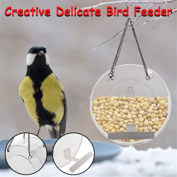 Xhegex Hexagon Bird Feeder with Roof for Garden Decor – Attract Wild Birds with Easy-Fill Design and Clear Seed Panels