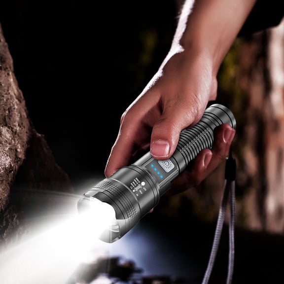 Xhegex High Brightness Waterproof Flashlight with Telescopic Focusing, USB Fast Charging, Emergency Phone Charger & 3 Lighting Modes for Outdoor Adventures