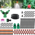Xhegex Irrigation System Kit Drip Kit Garden Timer Tubing Hose Watering