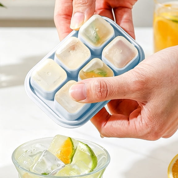 Xhegex Large-Capacity Ice Storage Box with Press Release Function - Easy Ice Making and Dust-Proof Design for Home and Travel Use