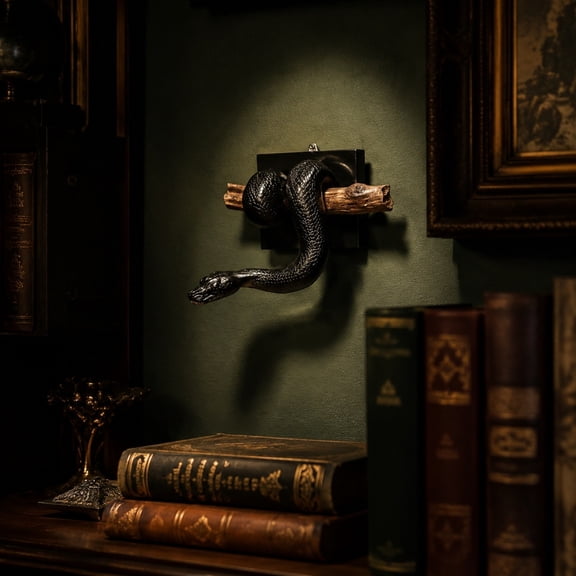 Xhegex Lifelike Golden Ball Python Wall Sculpture - Realistic Hanging Decor for Halloween & Home Accent