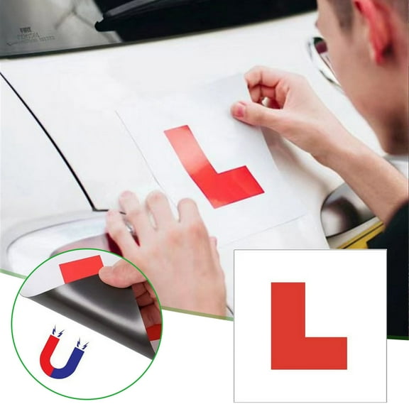 Xhegex Magnetic Learner L Plates for Motorcycle & Car - High Visibility Driver Signs with Suction Cups - Perfect for Learner Drivers