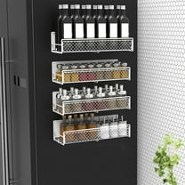 Xhegex Magnetic Spice Storage Rack Organizer for Refrigerator and Oven, Black Fridge Organizers and Storage