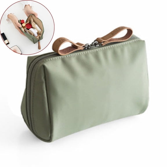 Xhegex Makeup Case Small, Cosmetic Zipper Bag for Purse Mini, Women Cute Traveling Accessories Pouch for Ladies Thanksgiving Christmas Gifts, Storage Pouches for Organization, Green