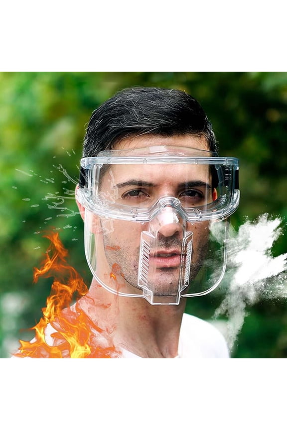 Multipurpose Ergonomic Transparent Full Face Mask - Anti-Fog Protective Cover for Industrial, Sports, and Home Use