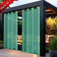 thumbnail image 1 of Xhegex Outdoor Curtains Waterproof Windproof Weatherproof Curtain for Patio, Cabana, Porch, Pergola and Gazebo, Grommet Top and Tab Bottom Drape, 1Panel, 52x72 inch, Green, 1 of 8