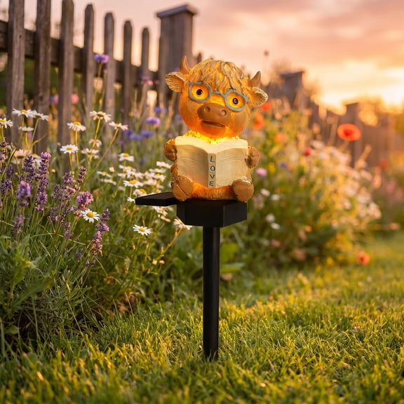 Xhegex Outdoor Waterproof Solar Cow Light for Garden Decoration - Automatic Sensor, Soft Ambient Lighting, Easy Ground Installation for Landscape Enhancement
