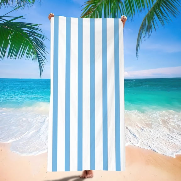 Xhegex Oversized Striped Beach Towel for Adults - Quick-Dry, Sand-Resistant Travel and Pool Towel for Men and Women, Ideal for Camping and Sun Loungers