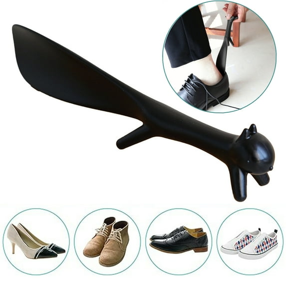 Bxaolu 1-Pack Shoe Horn, 8.25 Inches High-toughness Plastic Shoe Horn, Lightweight Shoe Helper for Pregnant Woman, Seniors, Men, Travel Accessories, Black