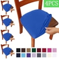 thumbnail image 1 of Bxaolu Seat Covers for Dining Room Chair Set of 4, Stretch Fit Removable Washable Chair Seat Cushion Protector Slipcovers, Blue, 1 of 7