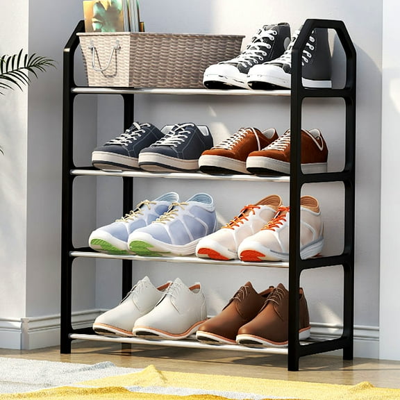 Xhegex Shoe Rack Shoe Rack Storage , With 4 Tiers Metal Shelves
