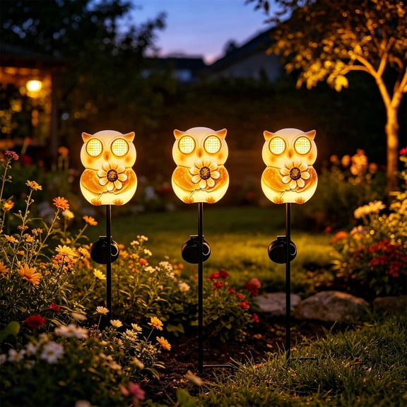 Xhegex Solar Owl Garden Stake Light - Solar-Powered Outdoor Decor for Patios, Lawns & Courtyards, Whimsical Nighttime Ambiance, Easy Installation