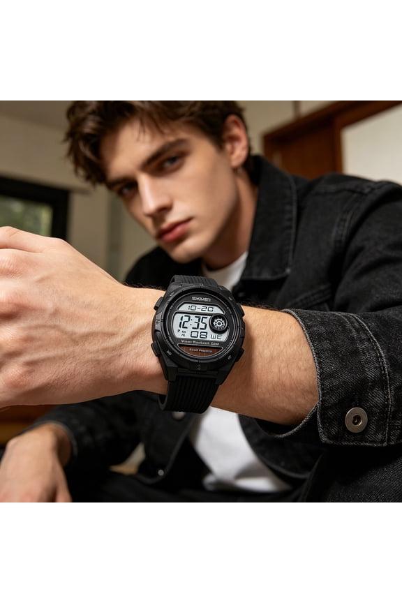 Solar Powered Digital Sports Watch – Waterproof Multifunctional Luminous Wristwatch with Alarm, Stopwatch & Trendy Design for Outdoor Activities & Fitness Enthusiasts