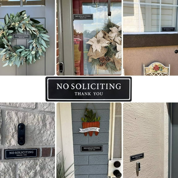 Xhegex No Soliciting Sign for Home & Office - Politely Keep Salespeople Away, Easy to Install, Weather-Resistant, Clear Visibility for Front Door & Wall
