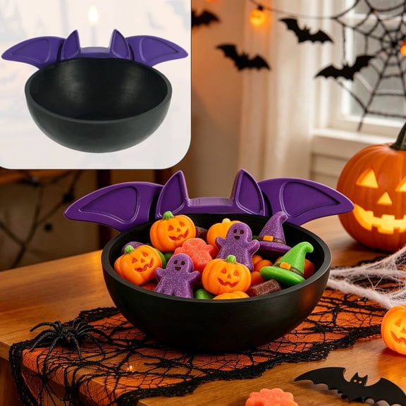 Xhegex Spooky Halloween Bats Resin Candy Bowl - Perfect for Festive Decoration, Treat Storage & Party Supplies