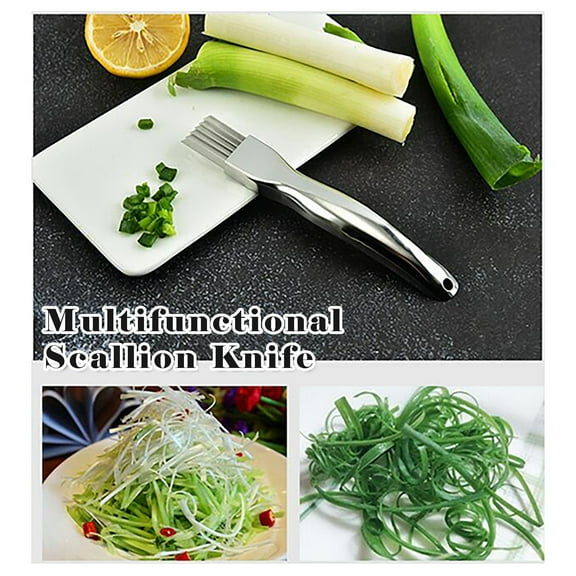 Xhegex Stainless Steel Scallion Cutter and Flower Shaper – Multi-Functional Vegetable Cutter with Non-Slip Handle for Quick and Easy Kitchen Preparation
