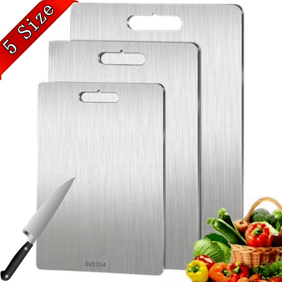 Xhegex Cutting Board - 304 Food Grade Stainless Steel Cutting Boards for Kitchen- for Cutting Meat, Fruit, Vegetables, Outdoor or Indoor 18" X 11.8"(XX-Large, Silver)