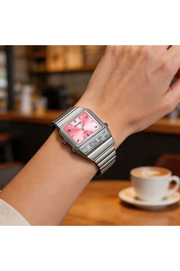 Vintage Digital Watch for Women - Clear Display, Alarm & Stopwatch, Stylish Accessory for Casual Wear