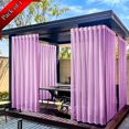 thumbnail image 1 of Xhegex Waterproof Outdoor Curtains for Patio, Light Filtering Privacy Weatherproof Grommet Outside Curtains for Porch, Pergola, Cabana, 1 Panel, 52W x 84L inch, Purple, 1 of 8