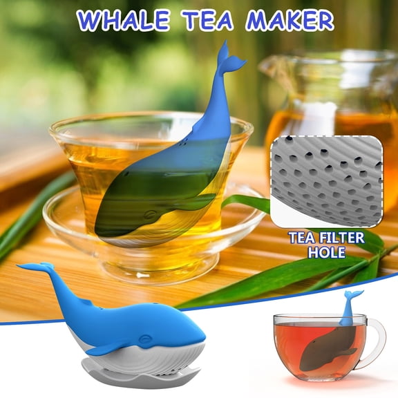 Xhegex Whale Tea Strainer - Premium Tea Infuser for Perfect Brewing, Long Handle for Safety, Eco-Friendly & Reusable Filter for Tea Lovers