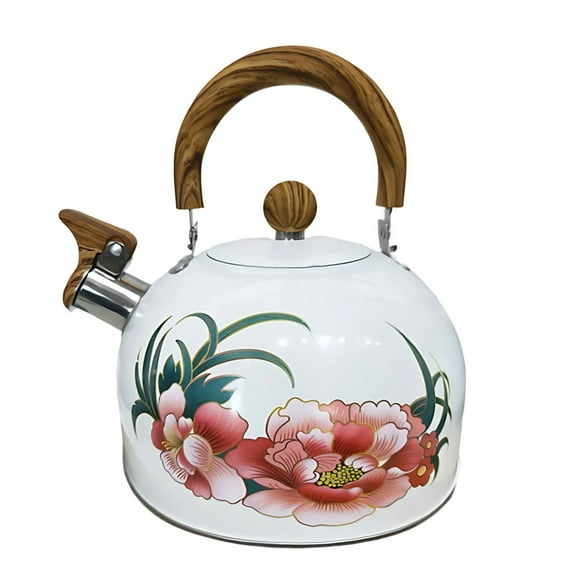 Xhegex Whistling Tea Kettle with Floral Design, Stainless Steel Stovetop Tea Pot, Efficient and Safe for Boiling Water and Preparing Tea or Coffee